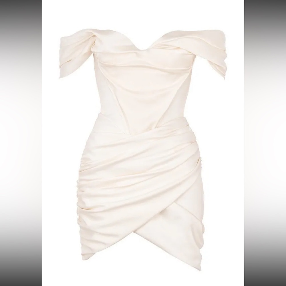 HOUSE OF CB 'Coraline' Ivory Satin Corset Dress - Picture 11 of 16